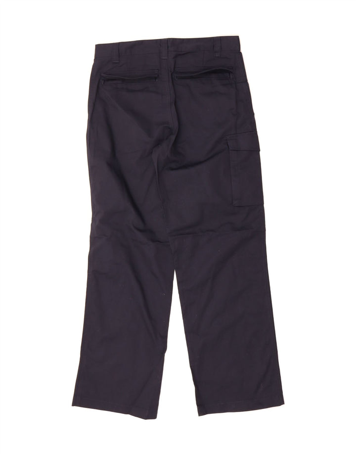 RUSSELL ATHLETIC Mens Straight Cargo Trousers W32 L32 Navy Blue Polyester Vintage Russell Athletic and Second-Hand Russell Athletic from Messina Hembry 