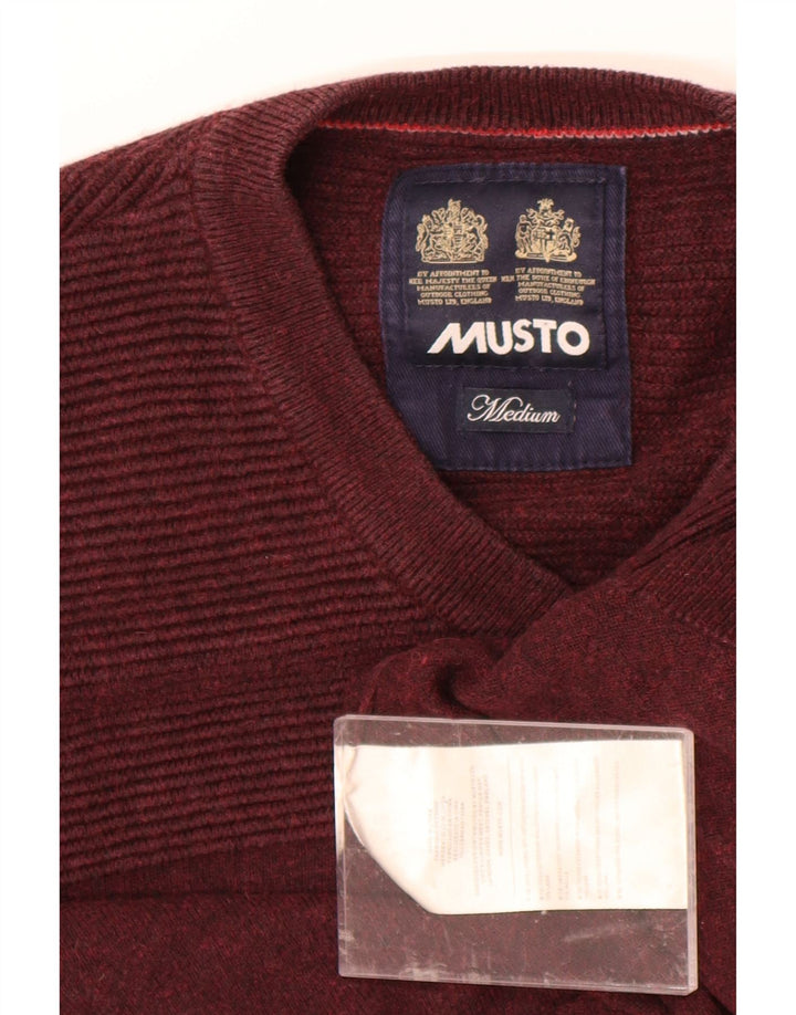 Mens V-Neck Jumper Sweater Medium