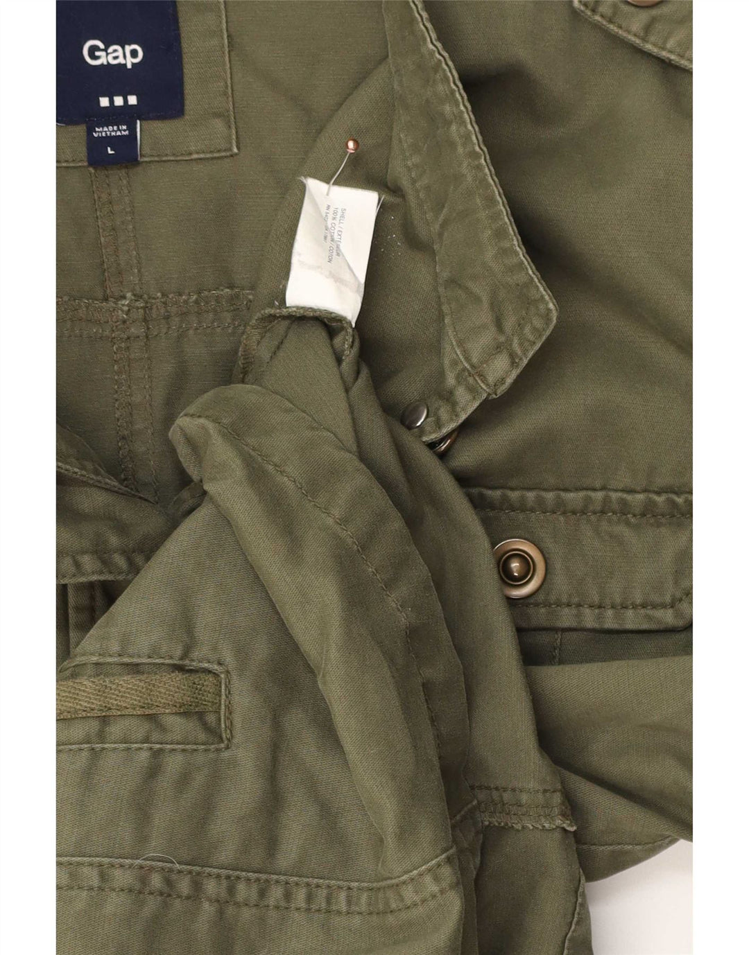 Gap Womens Military Jacket UK 14 Medium Khaki Cotton