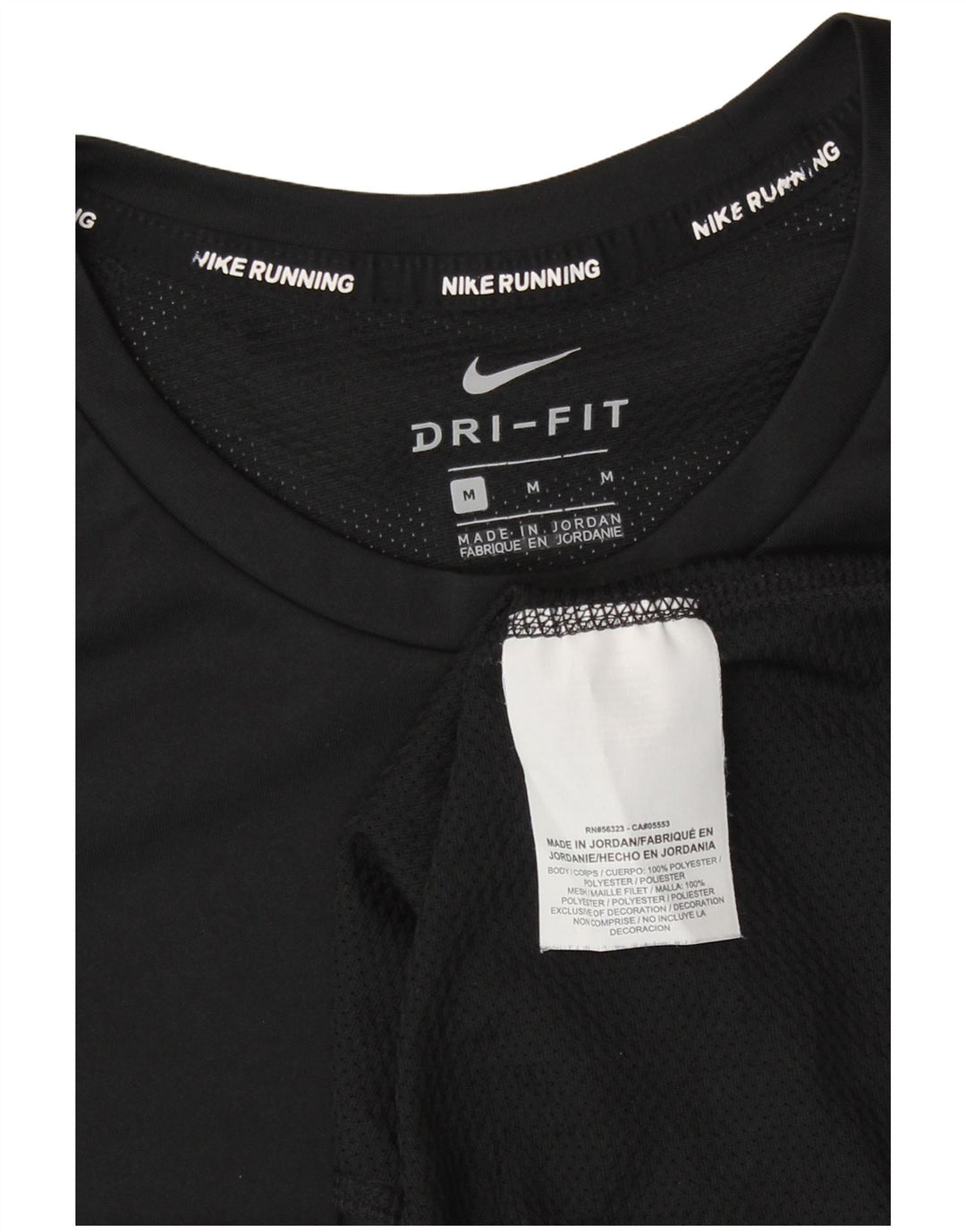 Nike Mens Dri Fit T-Shirt Top Medium Black Polyester