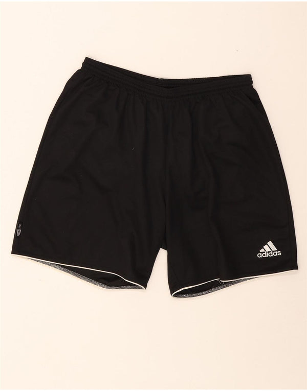 Adidas Mens Climalite Sport Shorts Large  Black Striped Polyester