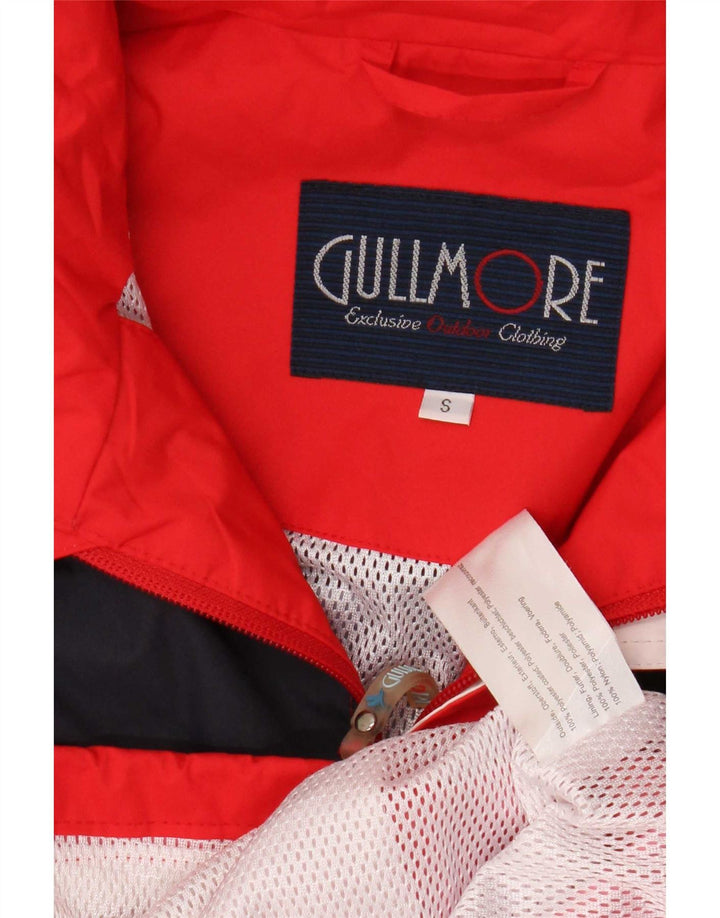 Vintage Mens Hooded Rain Jacket UK 36 Small Red Colourblock Polyester