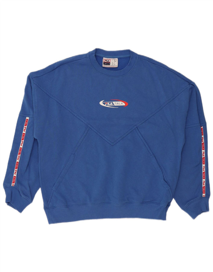 FILA Mens Graphic Sweatshirt Jumper Small Blue Cotton