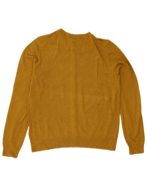 Marks & Spencer Womens Cardigan Sweater UK 12 Medium Yellow Viscose