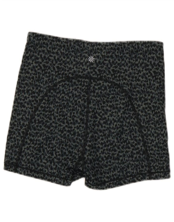 Athleta Womens Sport Shorts UK 8 Small Grey Animal Print Polyester