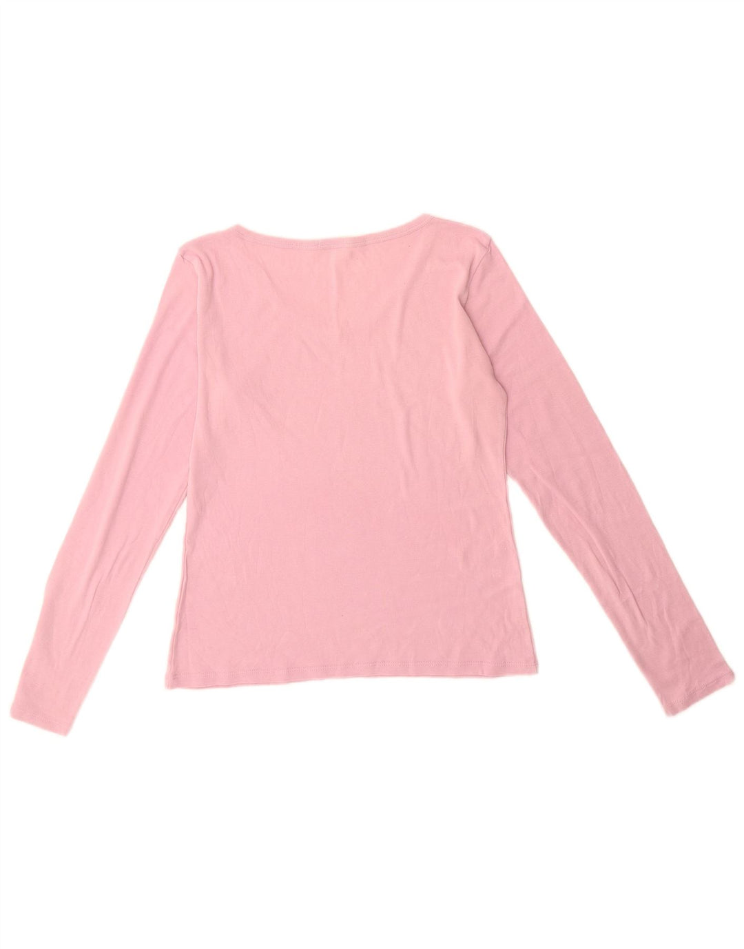 Benetton Womens Graphic Top Long Sleeve UK 12 Medium Pink