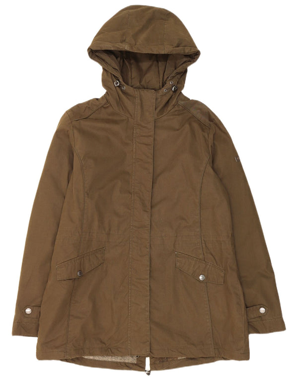 Brugi Womens Hooded Parka Jacket UK 18 XL Khaki Cotton
