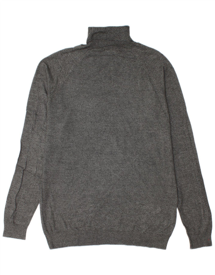 Zara Mens Roll Neck Jumper Sweater XL Grey