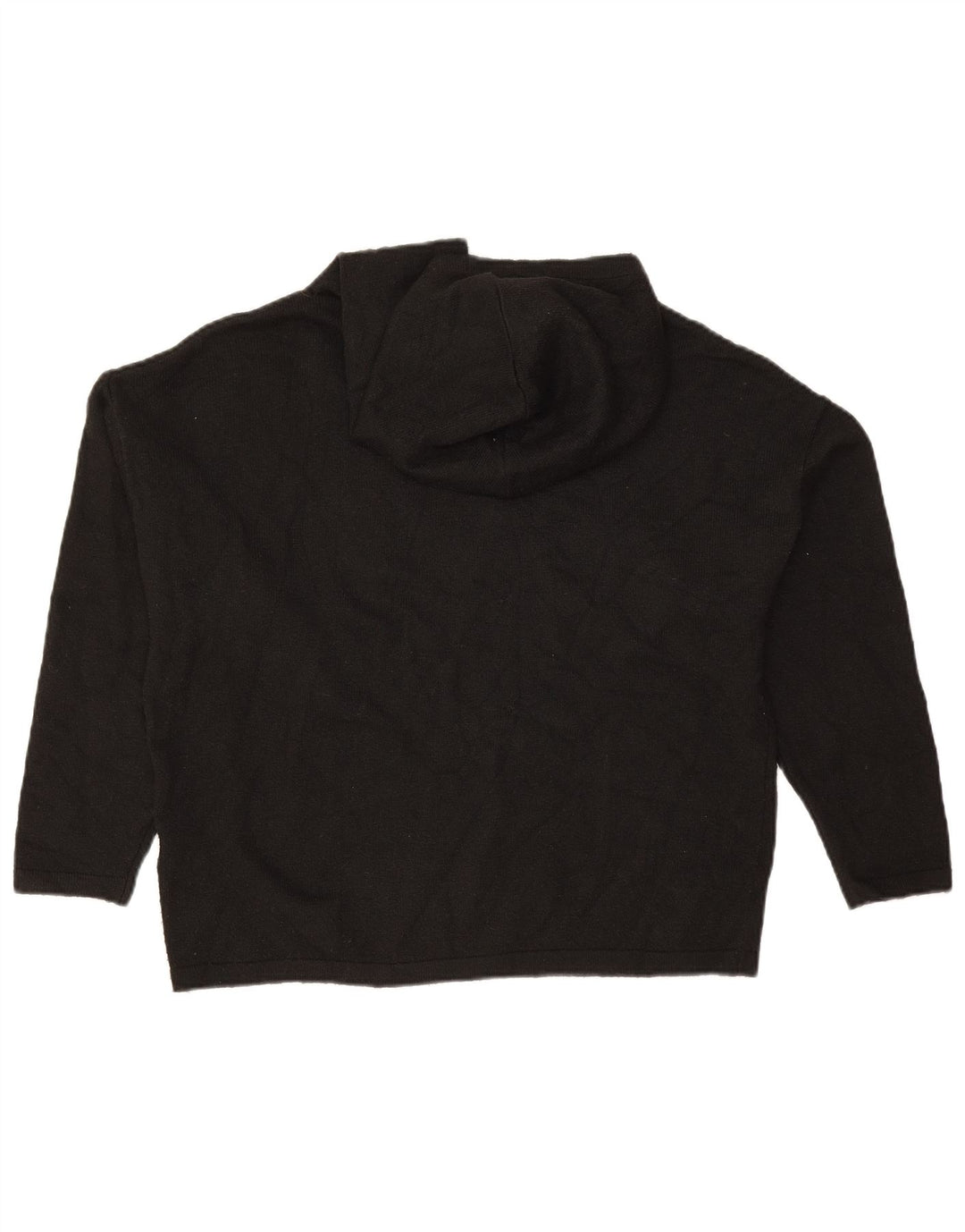 JACK WILLS Womens Hooded Jumper Sweater UK 8 Small Black Polyester