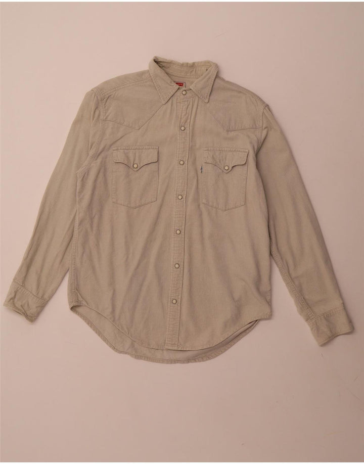 Levi's Mens Corduroy Shirt Medium Beige Cotton Western