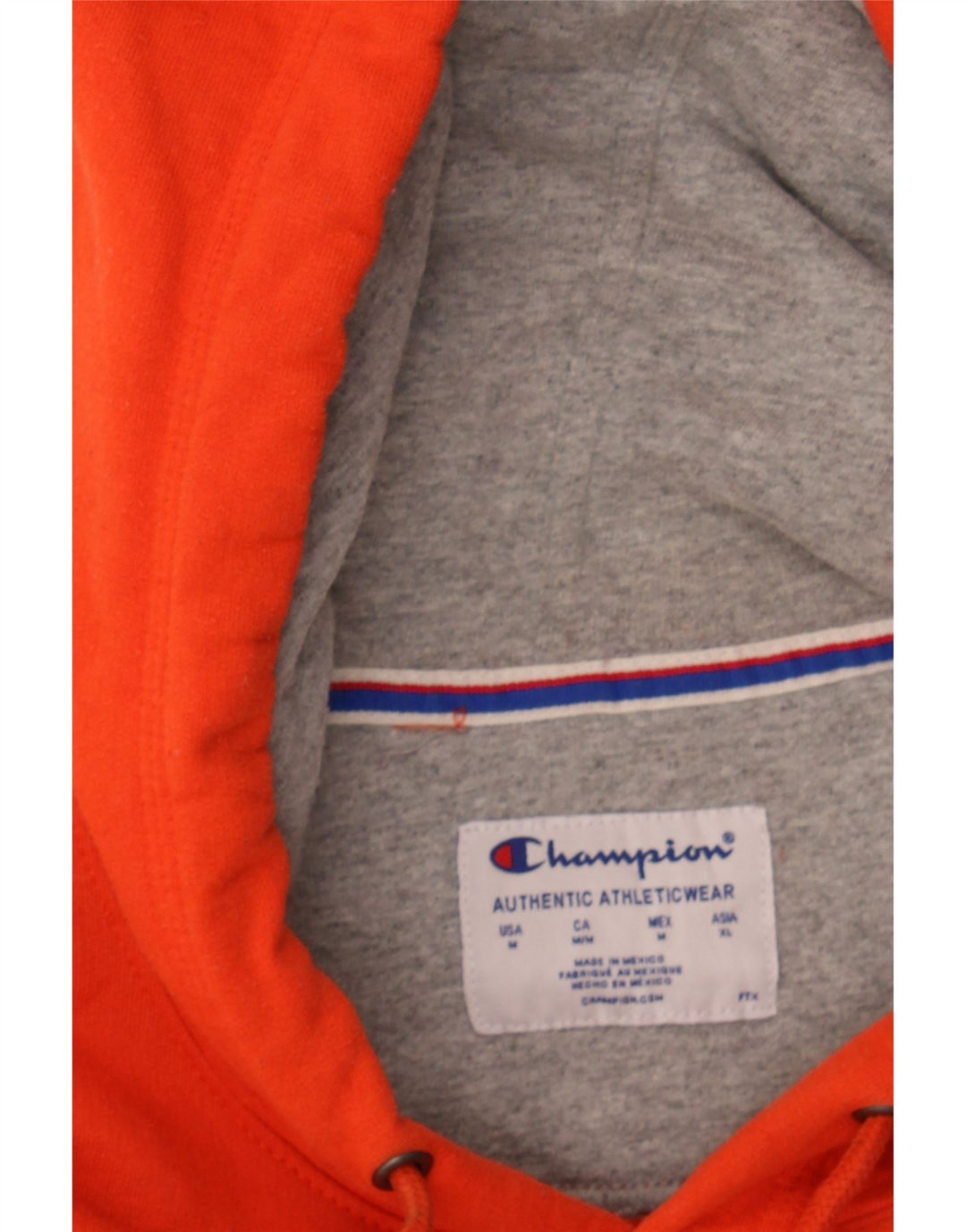CHAMPION Mens Graphic Hoodie Jumper Medium Orange Cotton Vintage Champion and Second-Hand Champion from Messina Hembry 