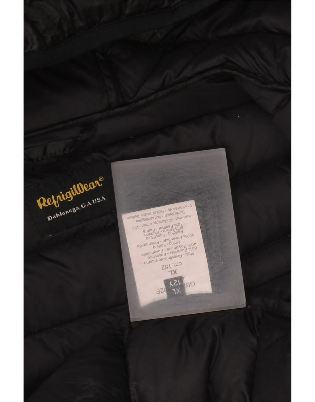 REFRIGIWEAR Boys Hooded Padded Jacket 11-12 Years XL Black Polyester