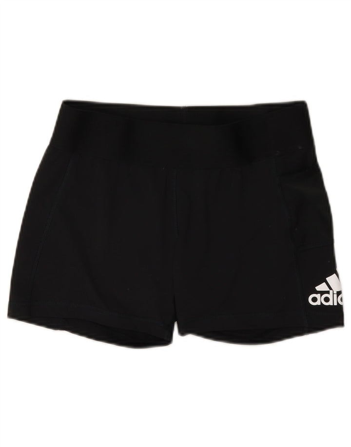 Adidas Womens Graphic Sport Shorts UK 12 Medium Black Polyester