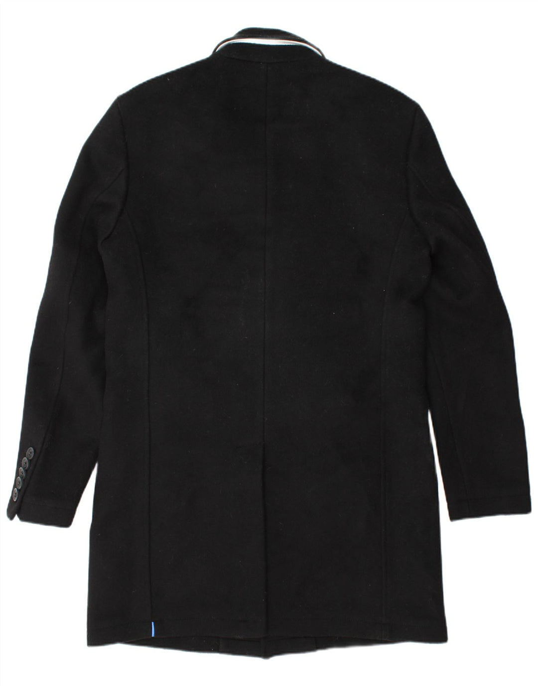 SUPERDRY Mens Overcoat UK 40 Large Black Wool