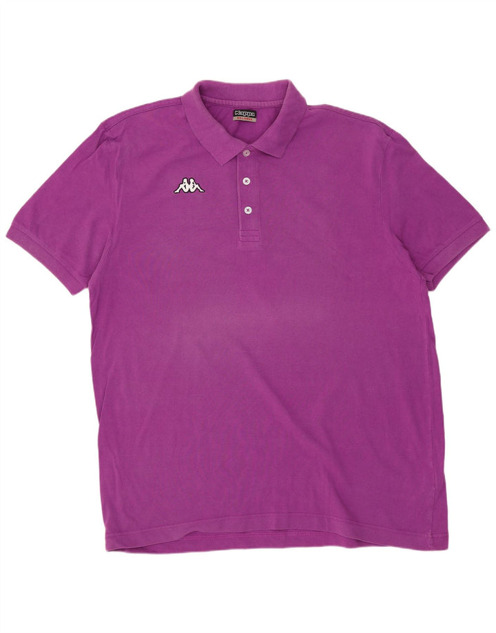 KAPPA Mens Polo Shirt 2XL Purple Cotton
