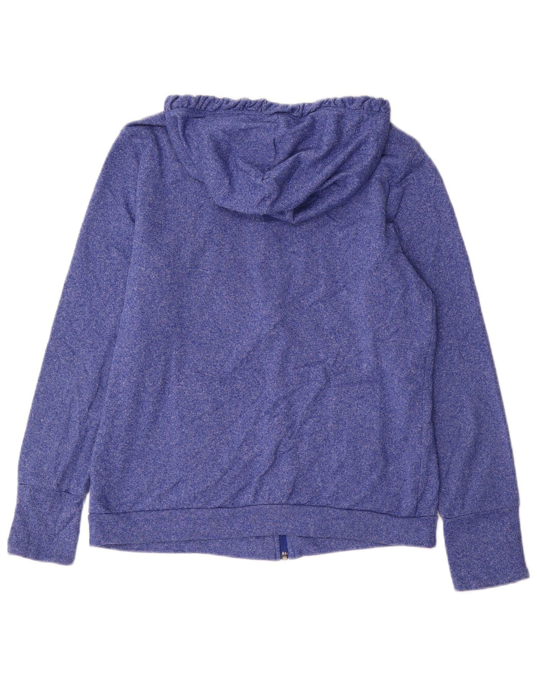 REEBOK Womens Zip Hoodie Sweater UK 16/18 Large Blue Polyester