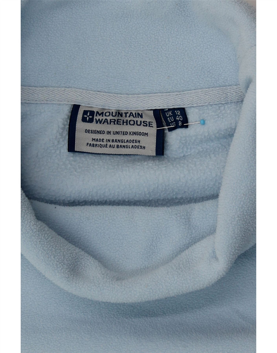 Mountain Warehouse Womens Roll Neck Fleece Jumper UK 12 Medium Blue