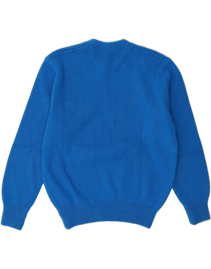 VINTAGE Mens Crew Neck Jumper Sweater Small Blue Wool Vintage Vintage and Second-Hand Vintage from Messina Hembry 