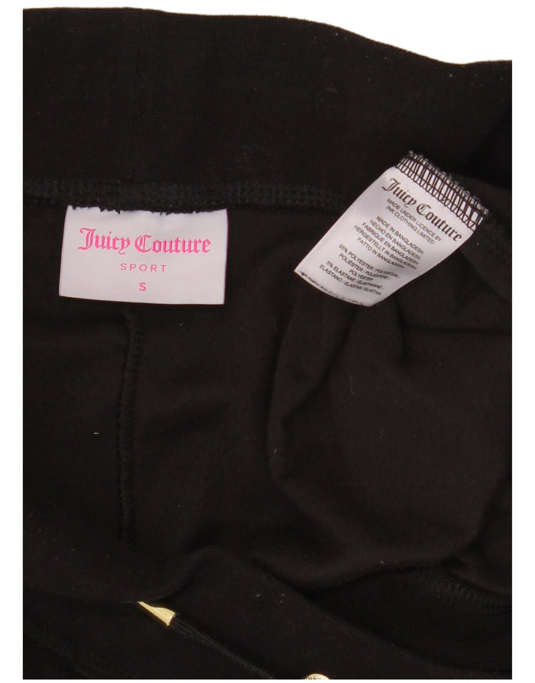 JUICY COUTURE Womens Sport Shorts UK 10 Small Black Polyester
