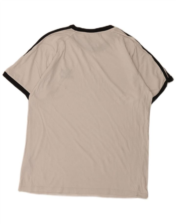Adidas Mens T-Shirt Top Medium White Cotton