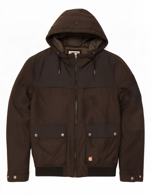 Jack & Jones Mens Hooded Bomber Jacket UK 40 Large Black Polyester