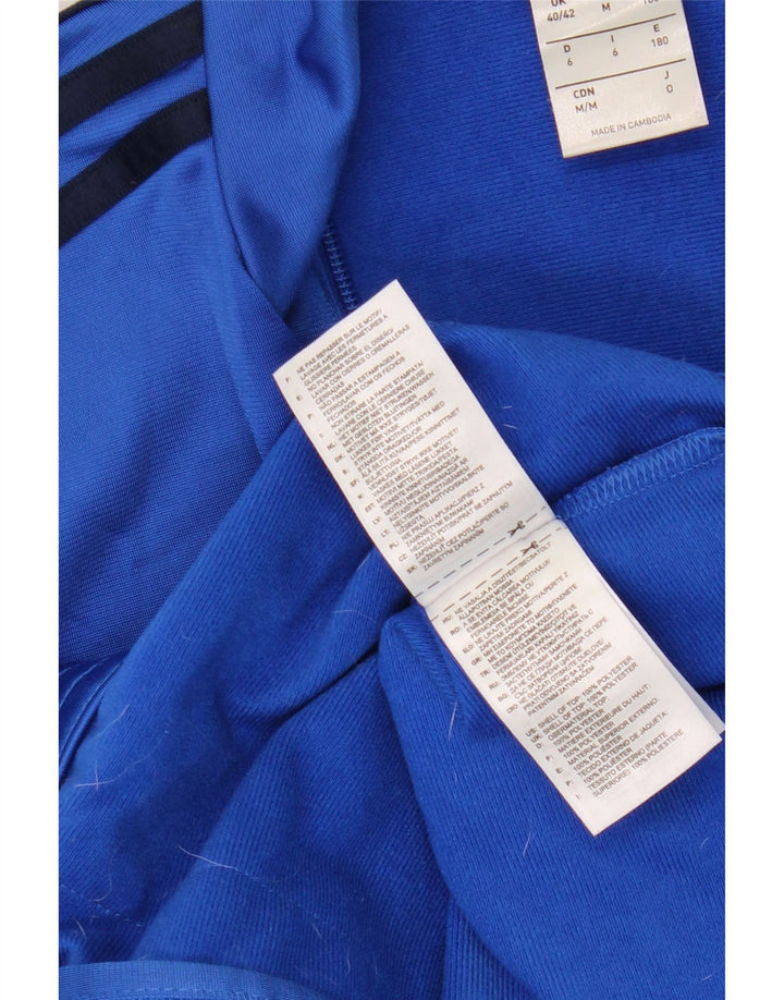 Adidas Mens Tracksuit Top Jacket UK 40/42 Medium Blue Colourblock Polyester