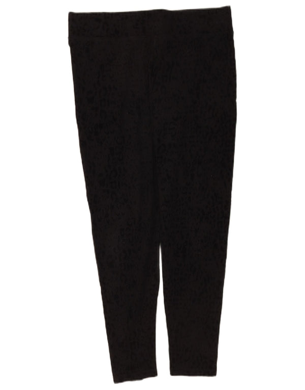 Marks & Spencer Womens Leggings UK 14 Large Black Animal Print Cotton
