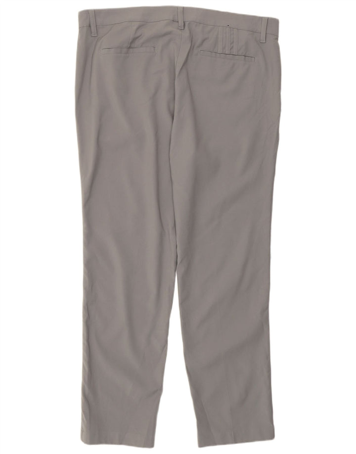 Adidas Mens Slim Chino Trousers W36 L30 Grey Polyester