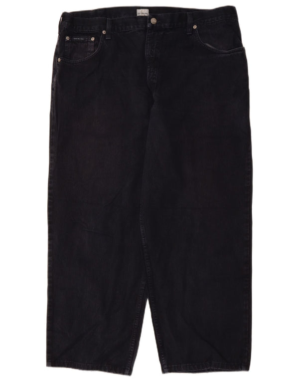 CALVIN KLEIN Mens Loose Jeans W40 L27 Navy Blue Cotton