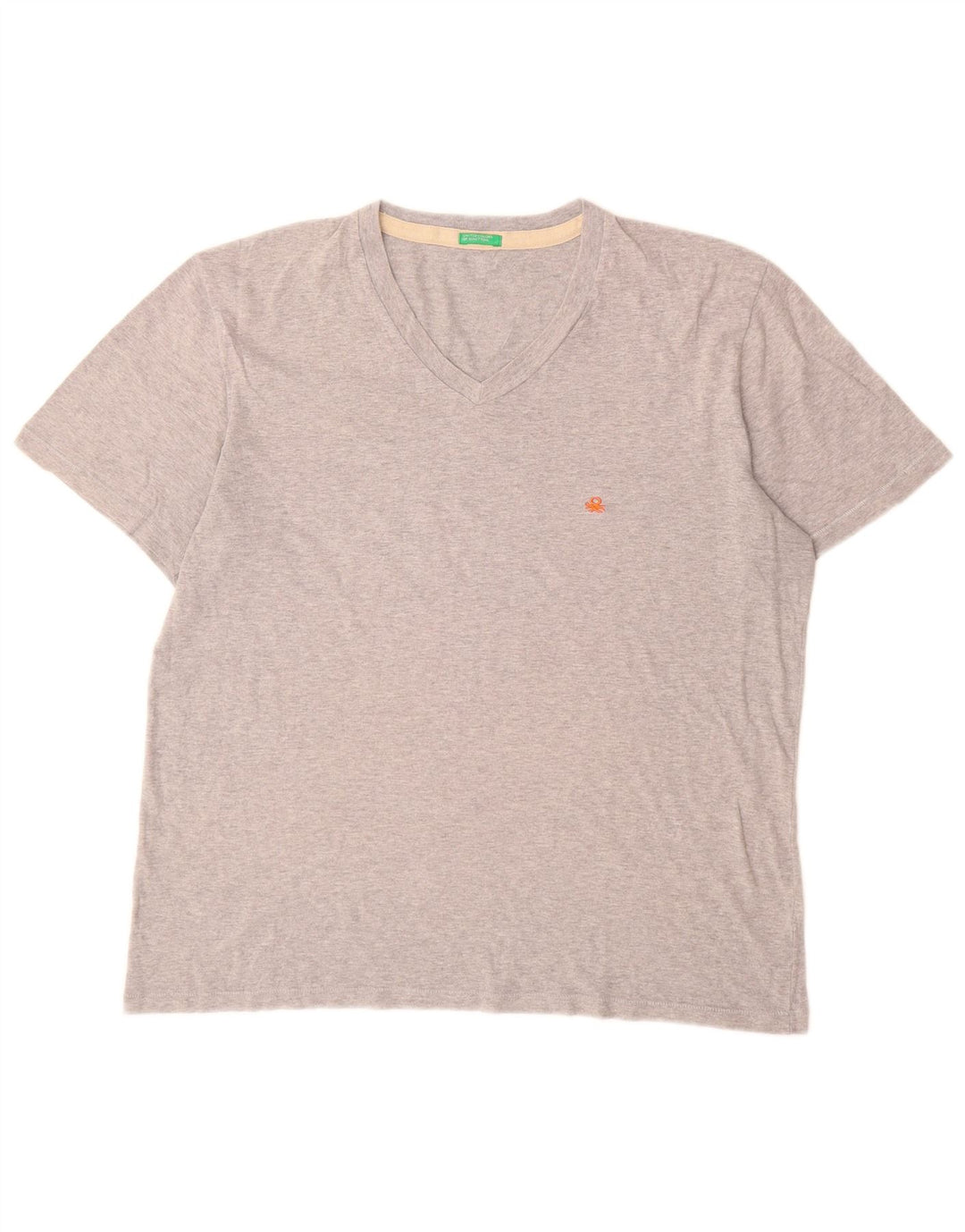 Benetton Mens T-Shirt Top Medium Grey Flecked