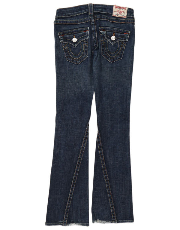 True Religion Womens Low Waist Flared Jeans W25 L31 Blue Cotton