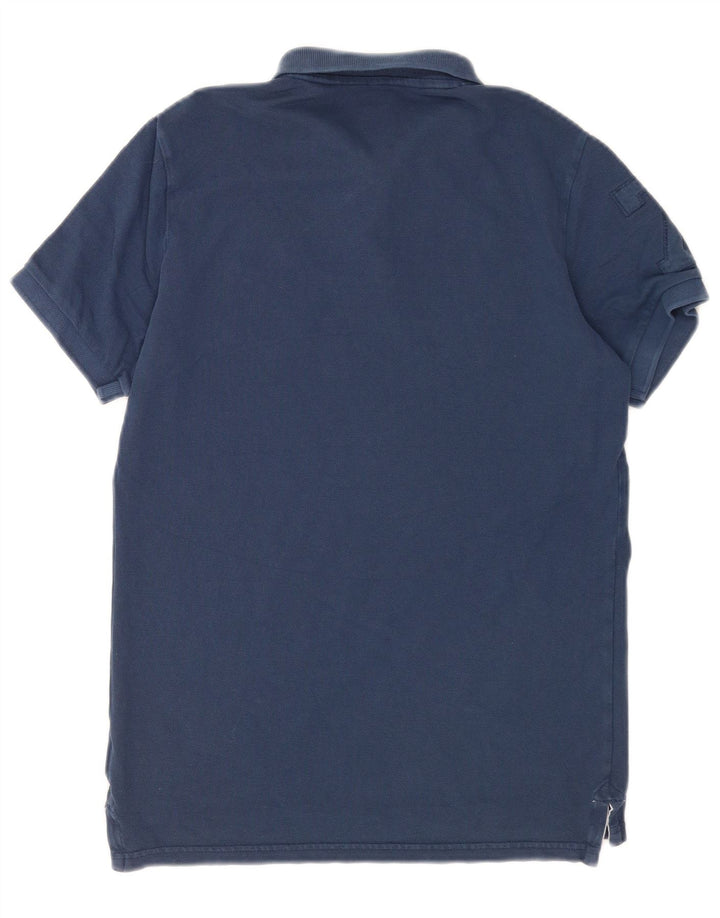 Superdry Mens Polo Shirt Medium Navy Blue Cotton