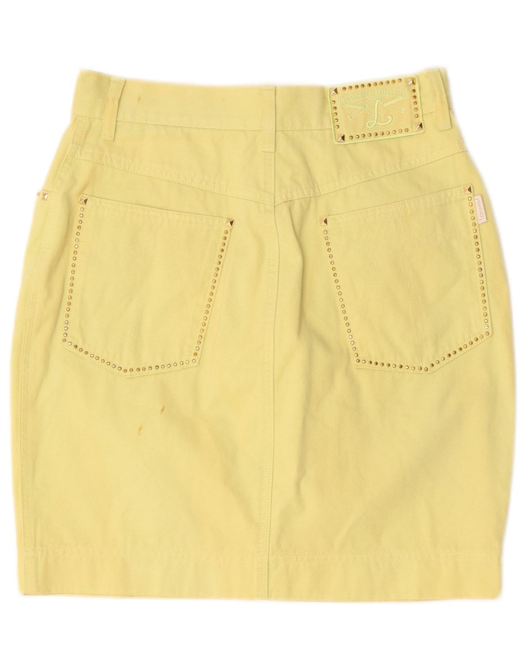 Laurel Womens Mini Skirt EU 38 Medium W28 Yellow Cotton