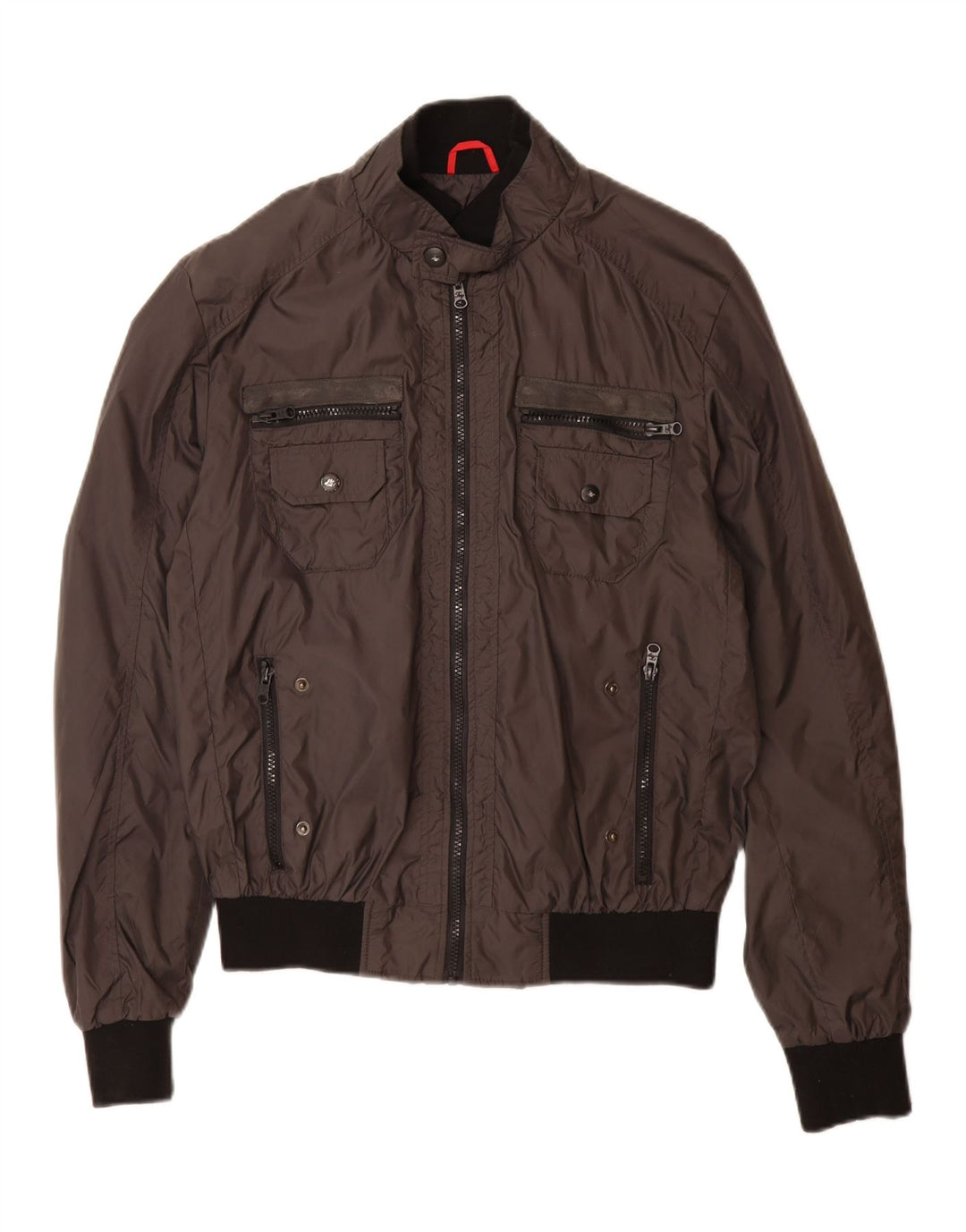 Fay Womens Bomber Jacket UK 16 Large Brown Polyamide