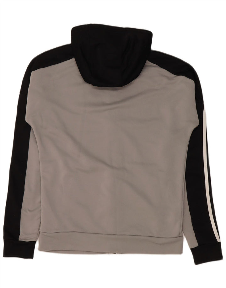 Adidas Mens Zip Hoodie Sweater Small Grey Colourblock Polyester
