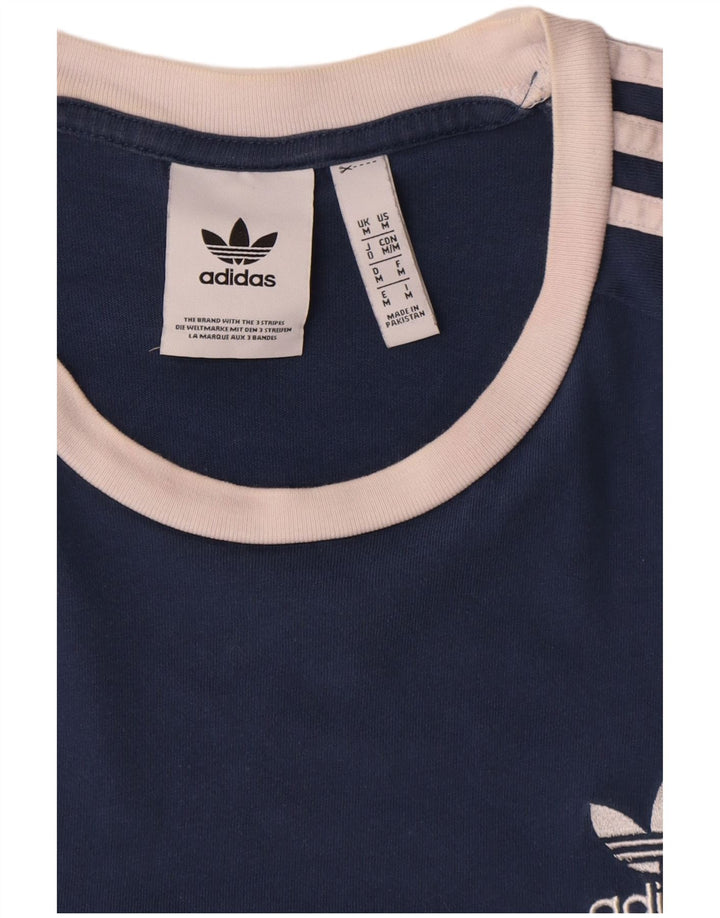 Adidas Mens T-Shirt Top Medium Navy Blue Cotton