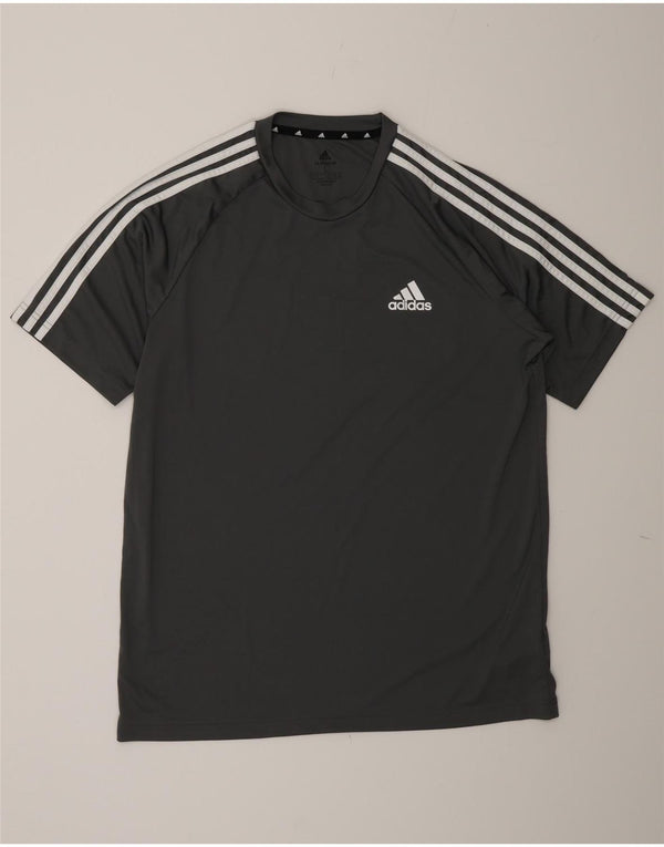 Adidas Mens Aeroready T-Shirt Top Large Grey Polyester