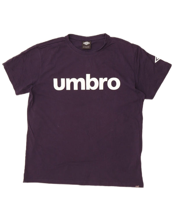 Umbro Mens Graphic T-Shirt Top Large Navy Blue Cotton