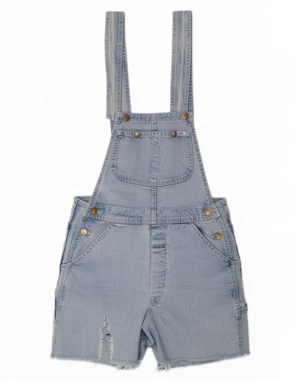 Lee Womens Dungarees Denim Shorts Large W34 Blue Cotton