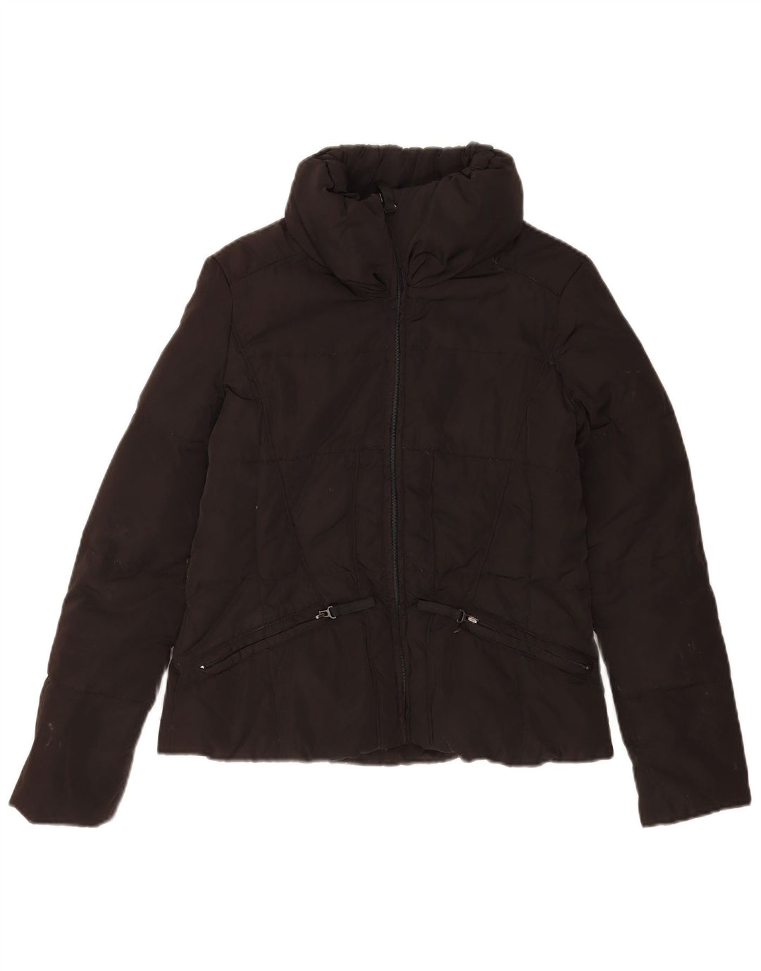 Zara Womens Padded Jacket UK 14 Medium Black Polyester