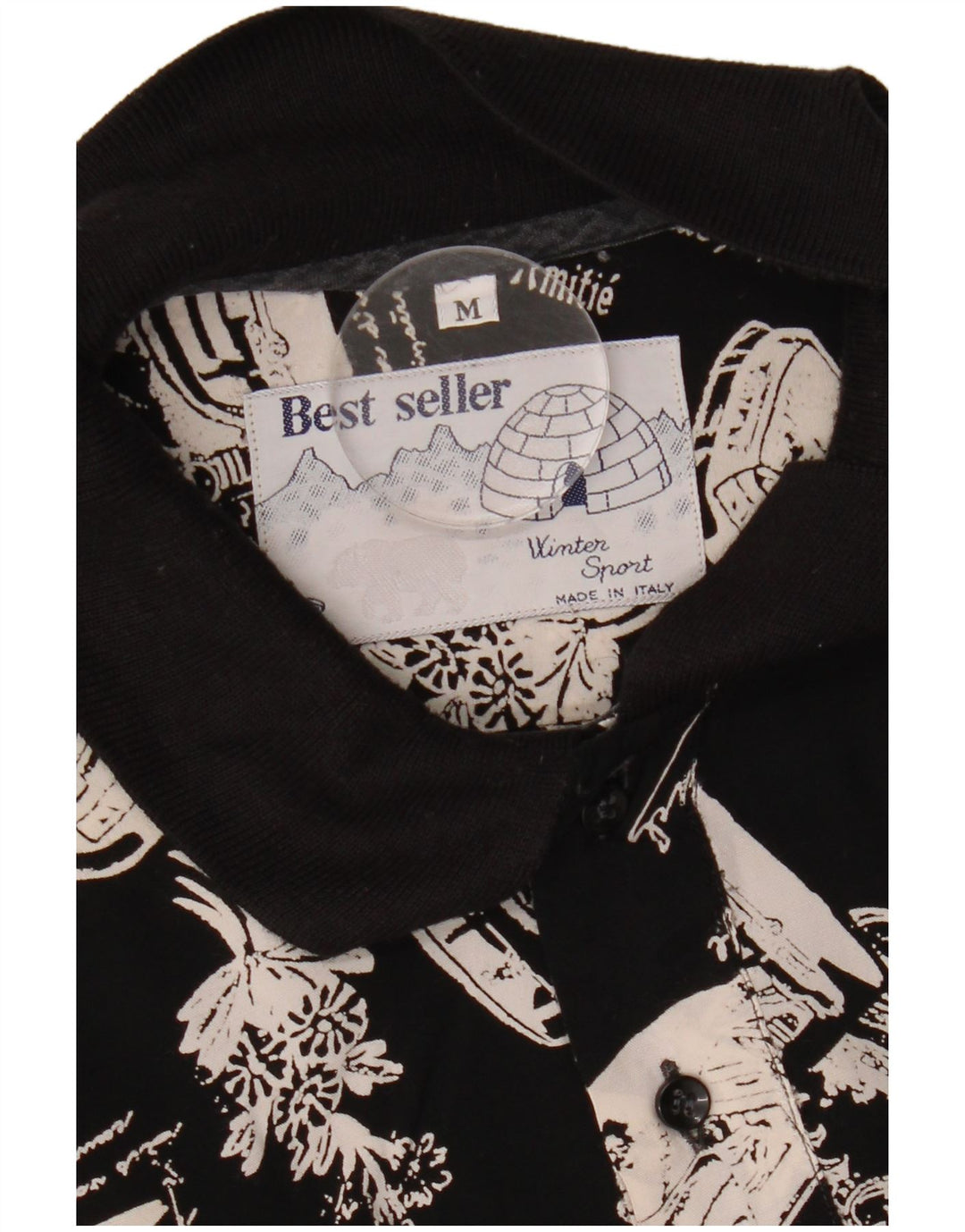 VINTAGE Mens Graphic Pullover Shirt Medium Black