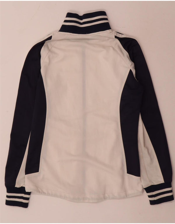 Asics Womens Tracksuit Top Jacket UK 12 Medium White Colourblock