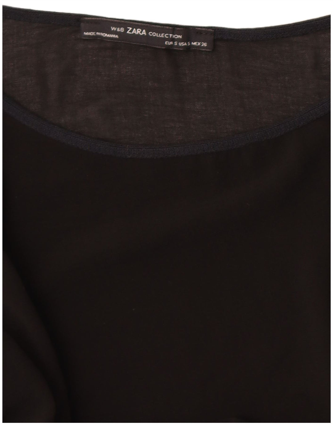 Zara Womens Top 3/4 Sleeve UK 10 Small Black