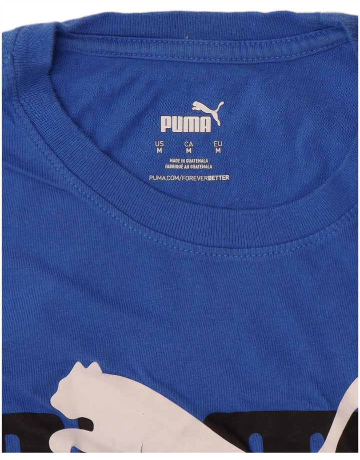 PUMA Mens Graphic T-Shirt Top Medium Blue