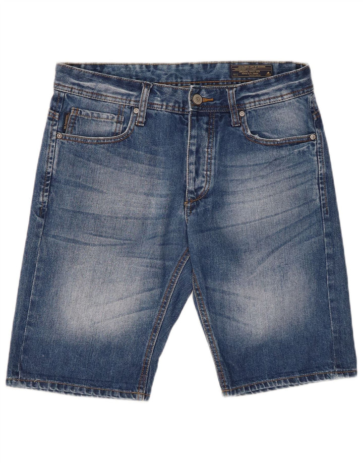 Jack & Jones Mens Denim Shorts Medium W32 Blue Cotton
