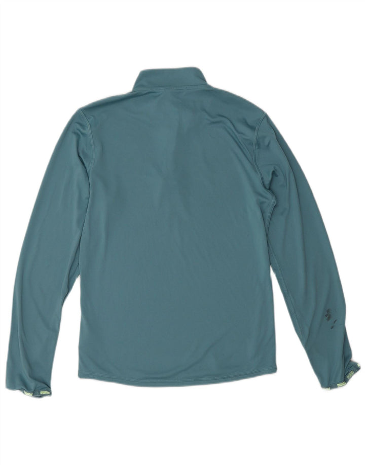 Puma Boys Zip Neck Pullover Tracksuit Top 13-14 Years Blue Polyester