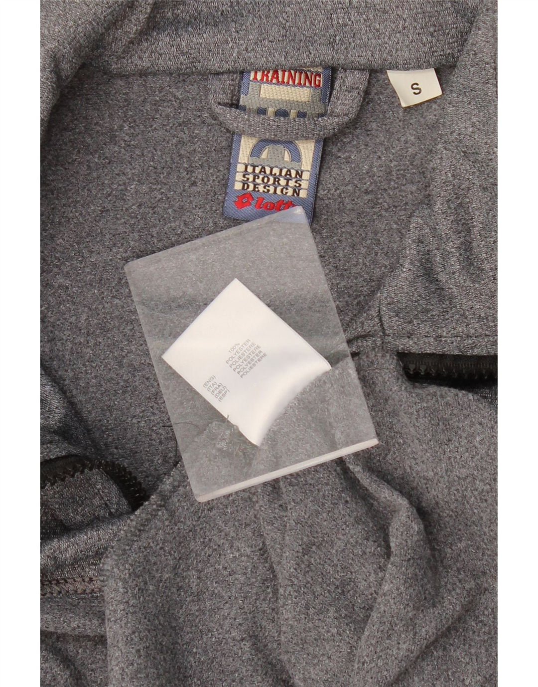 LOTTO Mens Graphic Tracksuit Top Jacket Small Grey Flecked Polyester