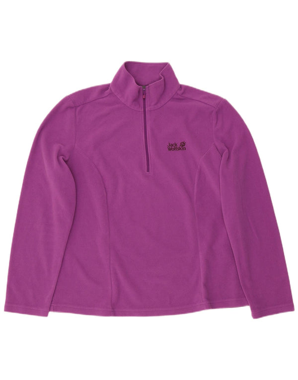 JACK WOLFSKIN Womens Zip Neck Fleece Jumper UK 18/20 XL Purple Polyester