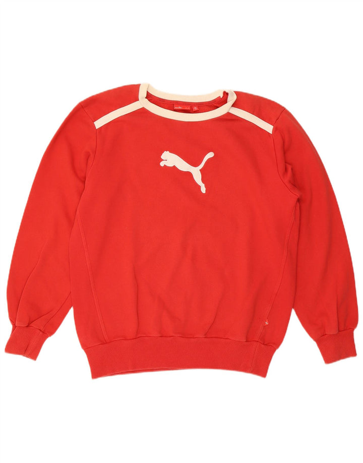 Puma Mens Graphic Sweatshirt Jumper Small Red Colourblock