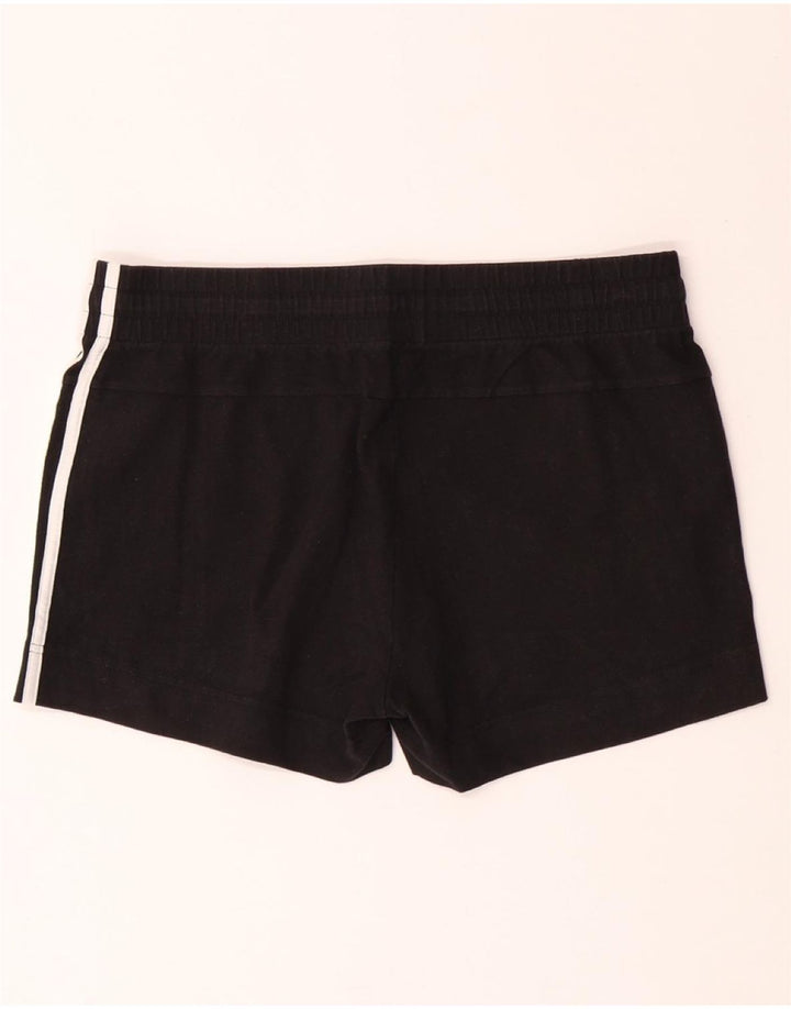 ADIDAS Womens Sport Shorts UK 12/14 Medium  Black Cotton